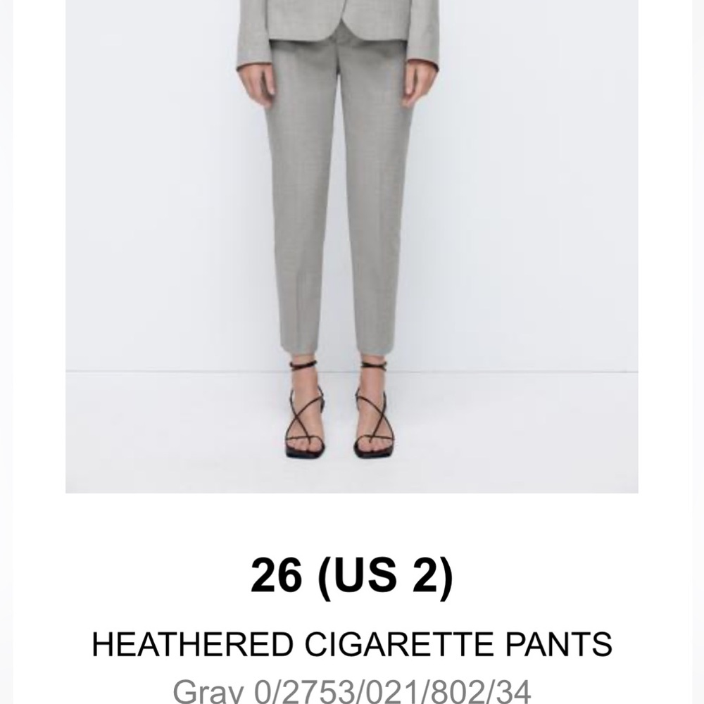 Zara Heathered Cigarette Trousers